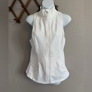 Athleta Evolve Fleece Full Zip Vest White Size M EUC
